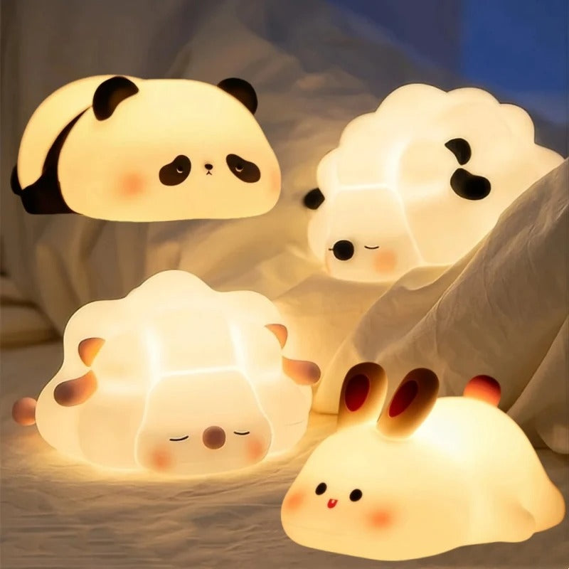 LED Animal Night Light β Soft Silicone Panda, Rabbit & Sheep Lamps (USB Rechargeable)