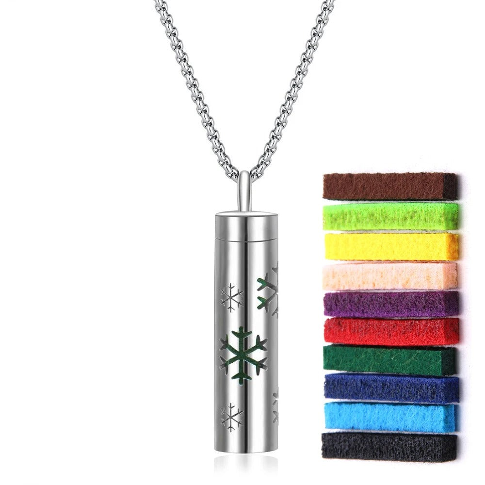 Aromatherapy Bar Pendant Necklace – Stainless Steel Essential Oil Diffuser