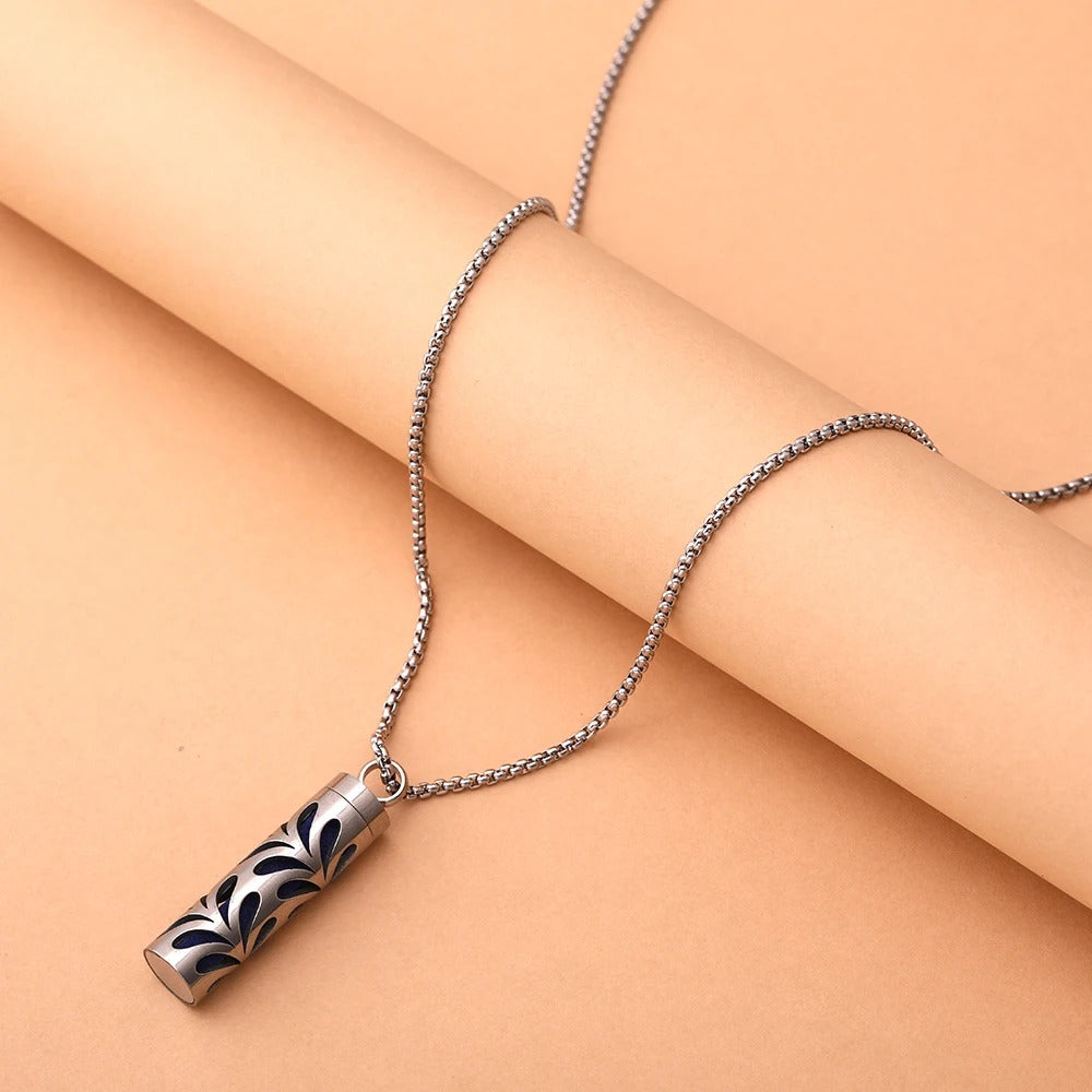 Aromatherapy Bar Pendant Necklace – Stainless Steel Essential Oil Diffuser